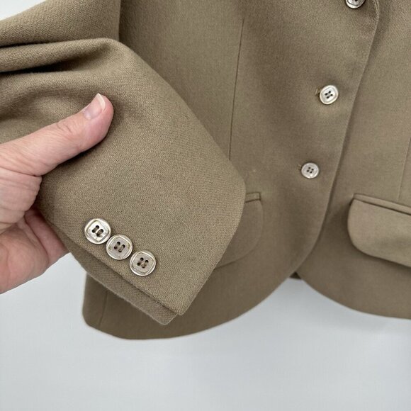 vintage 80s NEIMAN MARCUS STANLEY BLACKER jacket blazer 100% wool tweed tan 10 - Picture 5 of 11